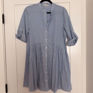 Madewell Blue and White Striped Blouse